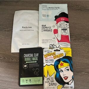 Face Mask Lot Kayla-Ism Freckle Brightening COSRX Charcoal Clay Wonder Woman